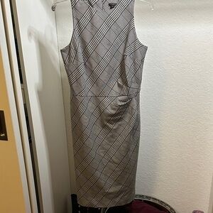 Ann Taylor Elegant Plaid Sleeveless Dress Sz 8 Petite